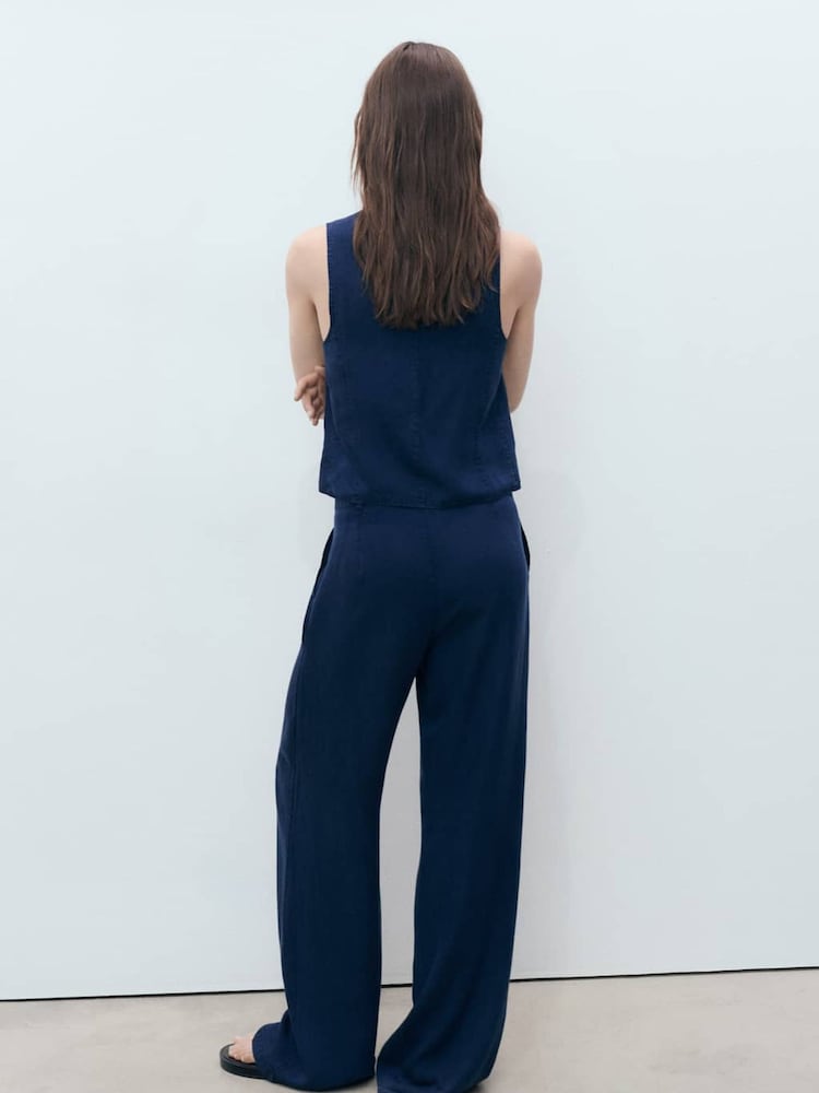 Mango Blue Waistcoat - Image 2 of 5 Mango Blue Waistcoat - Image 2 of 5