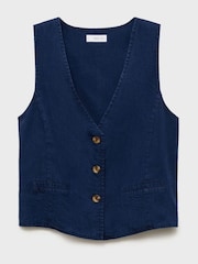 Mango Blue Waistcoat - Image 4 of 5