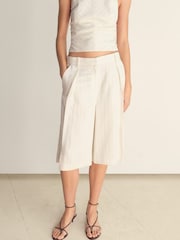 Mango Cream Stripe Bermuda Shorts - Image 1 of 4