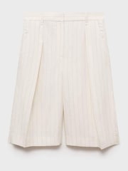 Mango Cream Stripe Bermuda Shorts - Image 3 of 4