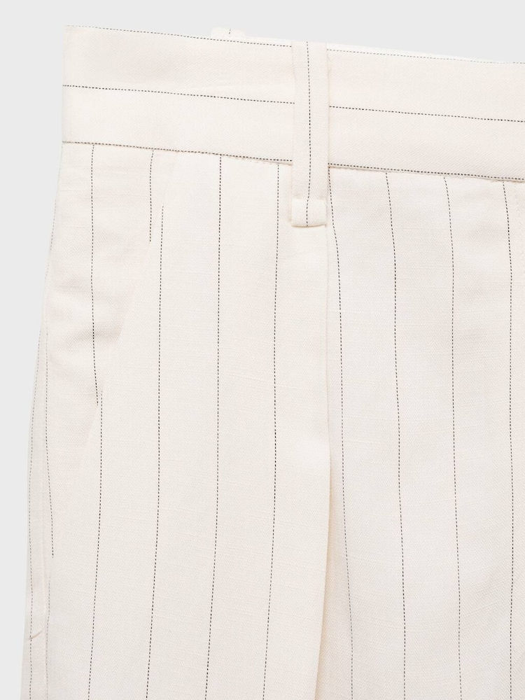 Mango Cream Stripe Bermuda Shorts - Image 4 of 4