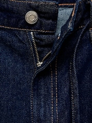 Mango Blue 100% Cotton Drawstring Waist Wide Leg Jeans - Image 6 of 6