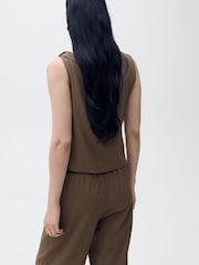 Mango Brown Sleeve Detail Top - Image 2 of 5