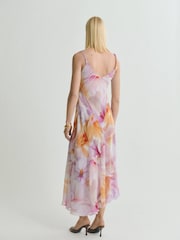 Mango Purple Blurred Floral Print Occasion Maxi Dress - Image 2 of 5
