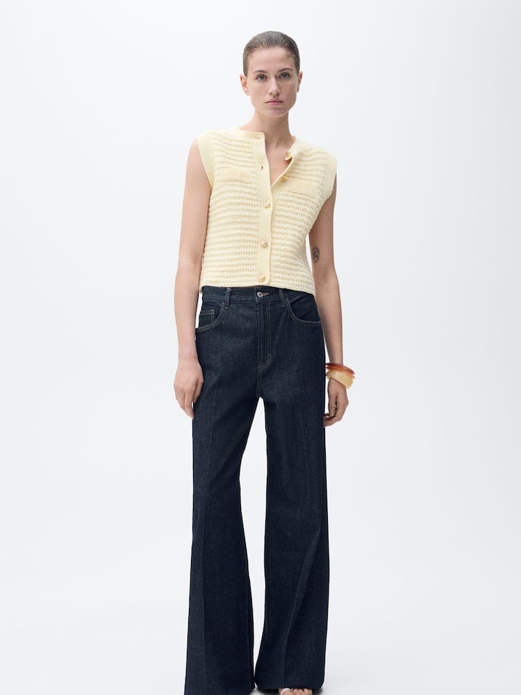 Mango Yellow Knitted Waistcoat - Image 1 of 6 Mango Yellow Knitted Waistcoat - Image 1 of 6