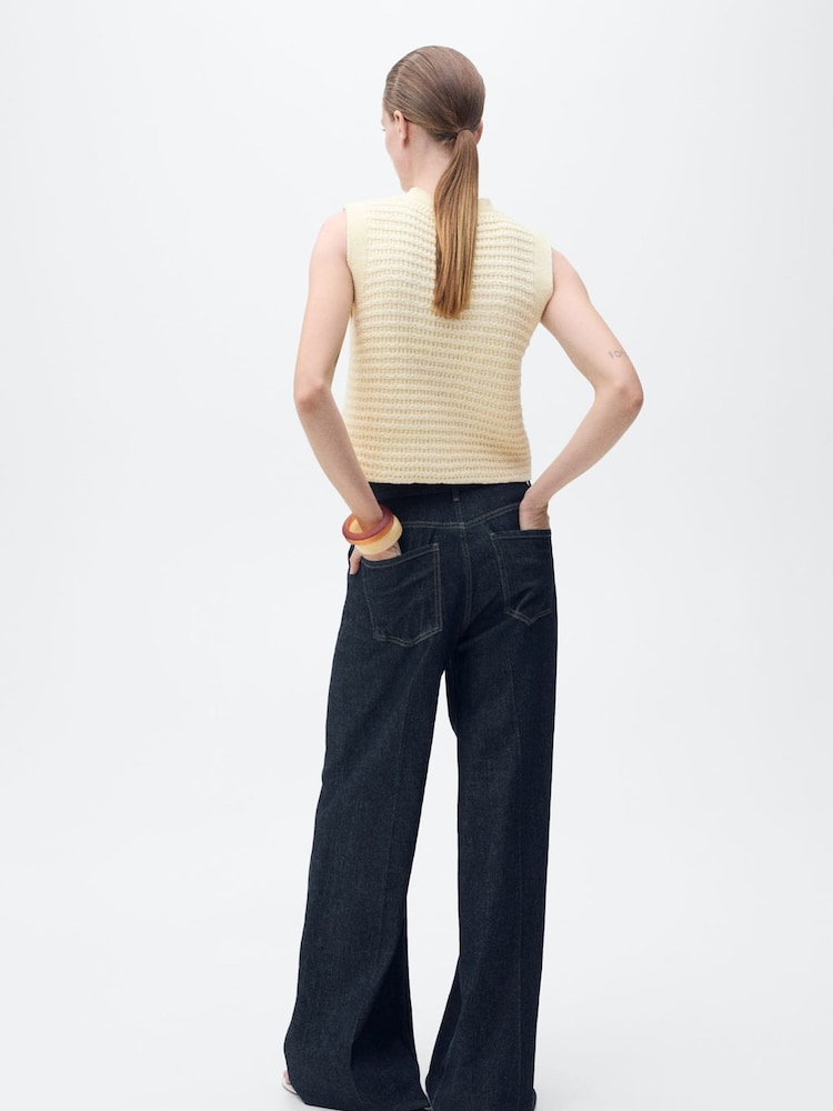 Mango Yellow Knitted Waistcoat - Image 2 of 6 Mango Yellow Knitted Waistcoat - Image 2 of 6