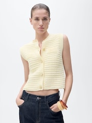 Mango Yellow Knitted Waistcoat - Image 3 of 6