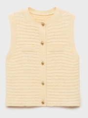 Mango Yellow Knitted Waistcoat - Image 5 of 6