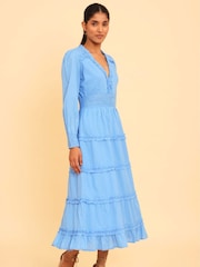 Aspiga Blue Long Sleeve Viola 100% Cotton Dress - Image 2 of 4