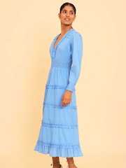 Aspiga Blue Long Sleeve Viola 100% Cotton Dress - Image 3 of 4