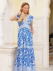 Aspiga Blue Pippa V-Neck Shirt - Image 3 of 4
