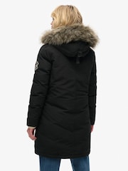 Superdry Black Everest Faux Fur Parka Coat - Image 4 of 7