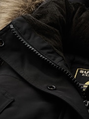 Superdry Black Everest Faux Fur Parka Coat - Image 7 of 7