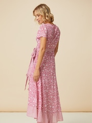 Aspiga Pink Demi Wrap 100% Cotton Dress - Image 2 of 4