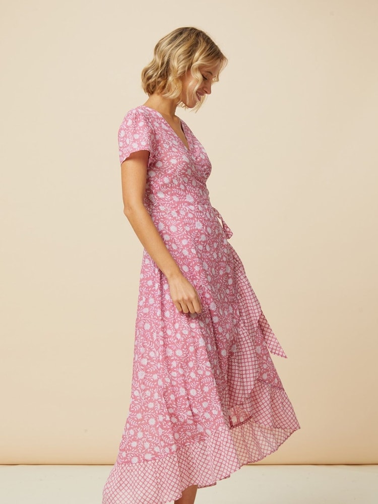 Aspiga Pink Demi Wrap 100% Cotton Dress - Image 4 of 4