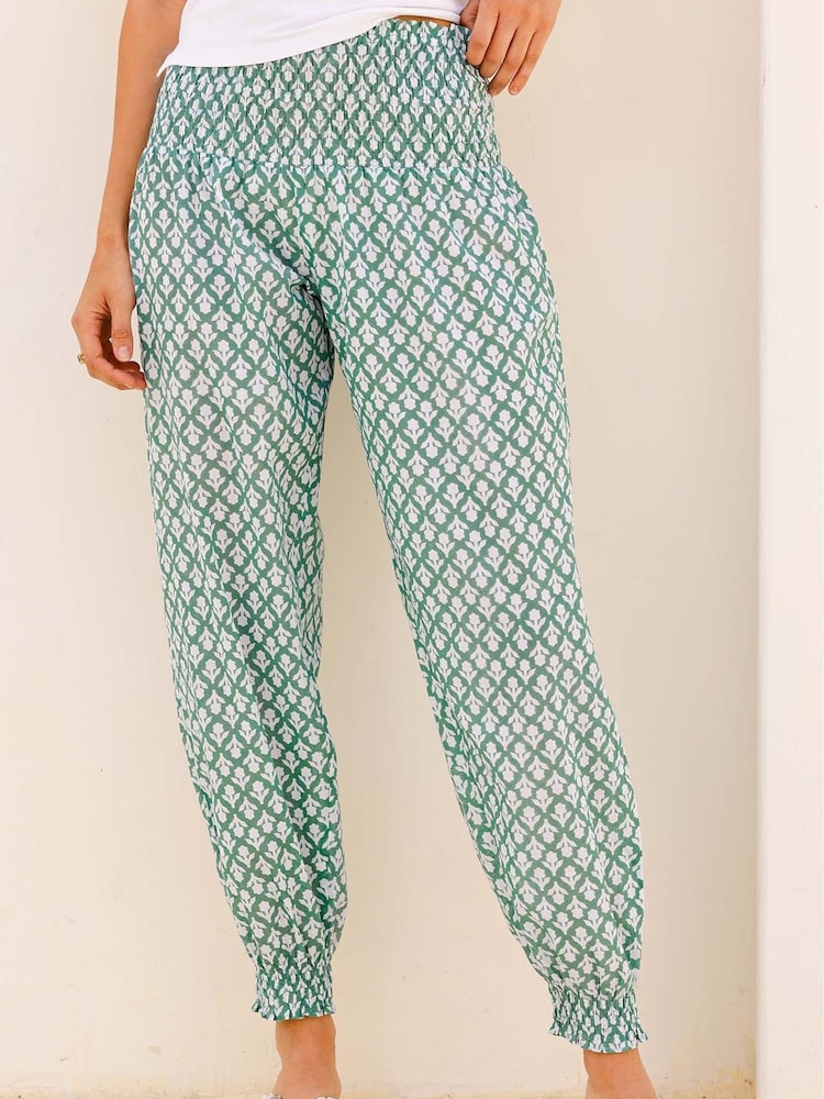 Aspiga Green Harem 100% Organic Cotton Trousers - Image 2 of 3