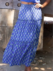 Aspiga Blue Bea Printed 100% Organic Cotton Skirt - Image 3 of 3