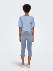 ONLY Blue Denim Pedal Pushers Comfort Stretch Trousers - Image 2 of 6