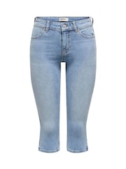 ONLY Blue Denim Pedal Pushers Comfort Stretch Trousers - Image 5 of 6