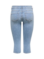ONLY Blue Denim Pedal Pushers Comfort Stretch Trousers - Image 6 of 6