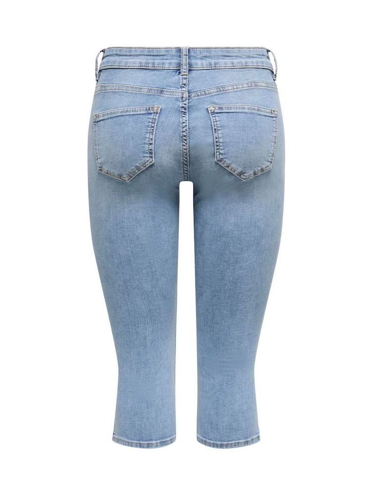 ONLY Blue Denim Pedal Pushers Comfort Stretch Trousers - Image 7 of 7