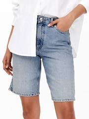 ONLY Blue Long Denim Shorts - Image 1 of 6