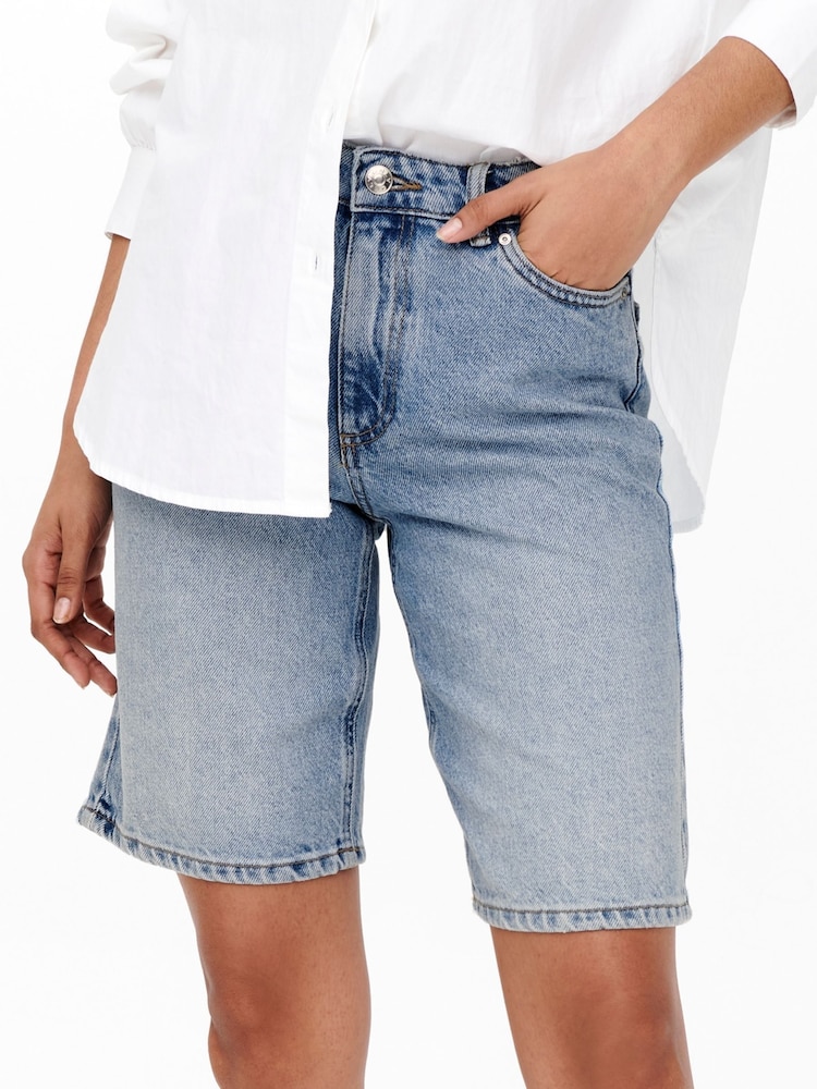 ONLY Blue Long Denim Shorts - Image 1 of 6