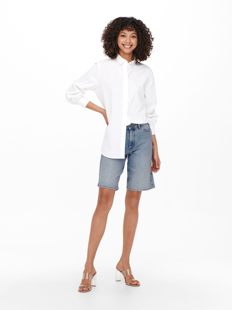 ONLY Blue Long Denim Shorts - Image 2 of 6