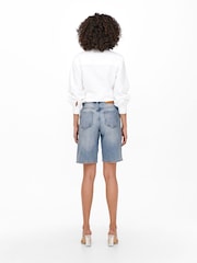 ONLY Blue Long Denim Shorts - Image 4 of 6