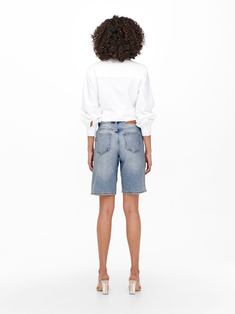 ONLY Blue Long Denim Shorts - Image 4 of 6