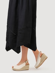 Pavers White Buckle Fastening Wedges Espadrilles - Image 1 of 6