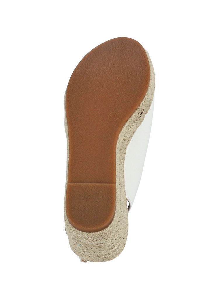 Pavers White Buckle Fastening Wedges Espadrilles - Image 6 of 6