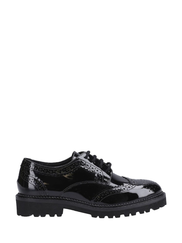 Hush Puppies Senior Gabi Lace Up Patent Black Shoes - Imagen 1 de 4