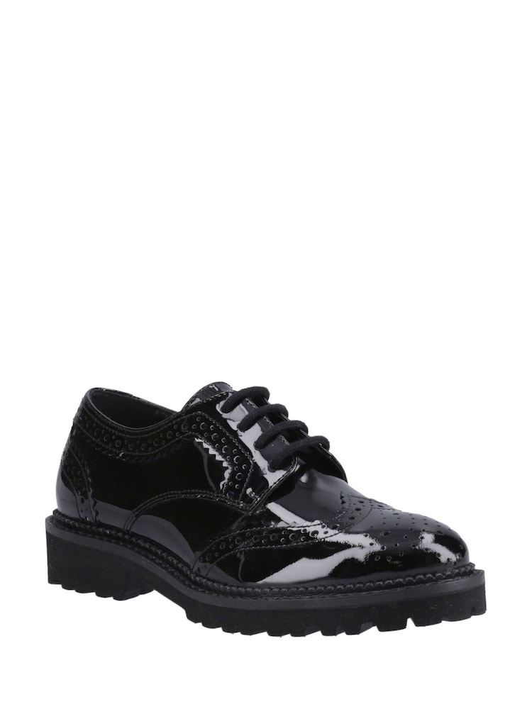 Hush Puppies Senior Gabi Lace Up Patent Black Shoes - Imagen 2 de 4