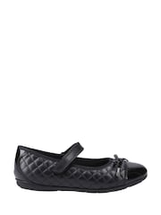 Hush Puppies Junior Lottie Quilt Ballerina Black Shoes - Image 1 of 4