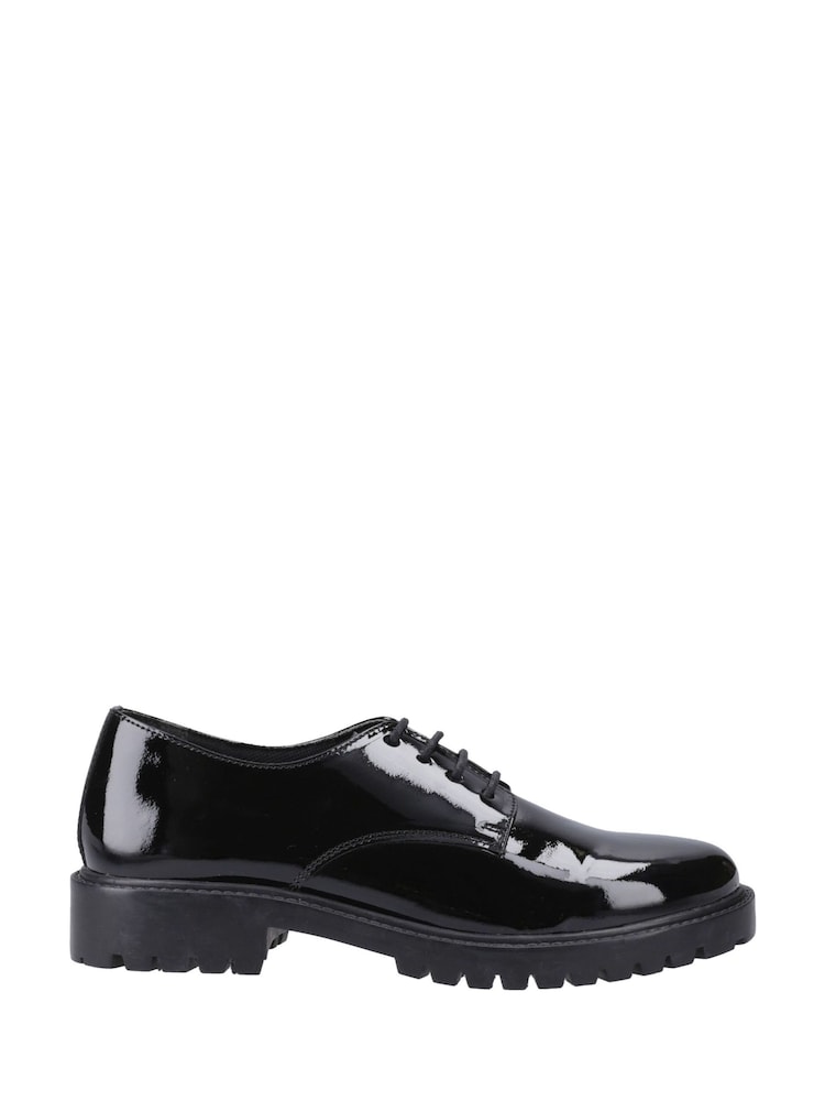 Hush Puppies Junior Aubrey Lace Up Patent Black Shoes - Image 1 of 4