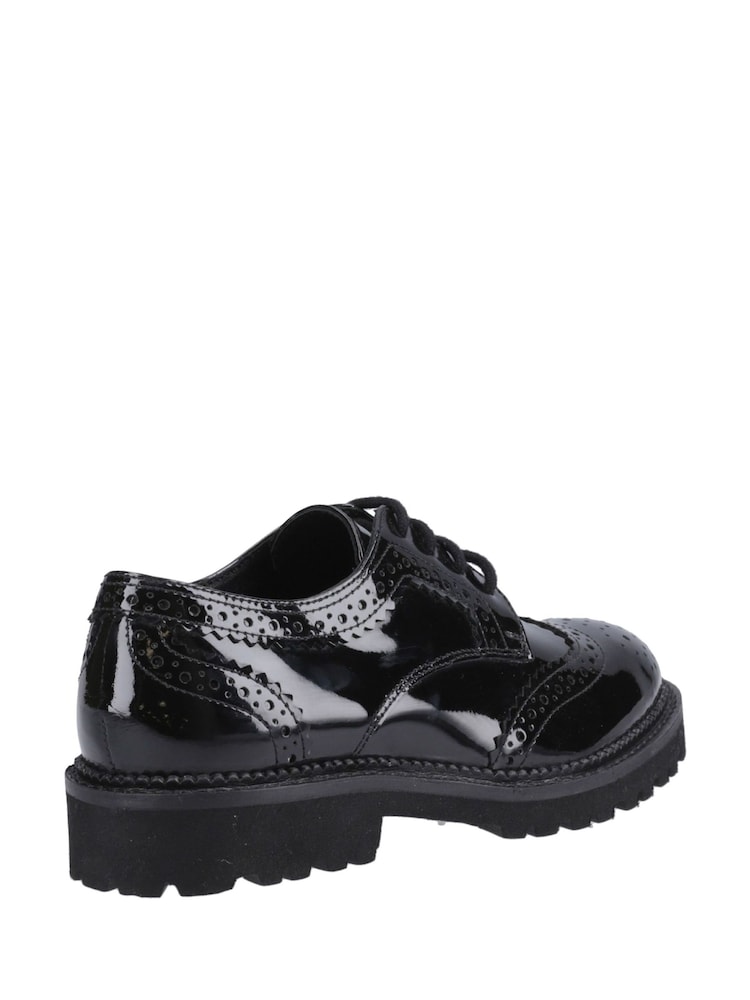 Hush Puppies Senior Gabi Lace Up Patent Black Shoes - Image 2 of 3