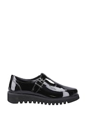 Hush Puppies Senior Florrie T-Bar Patent Black Shoes - Image 1 of 4