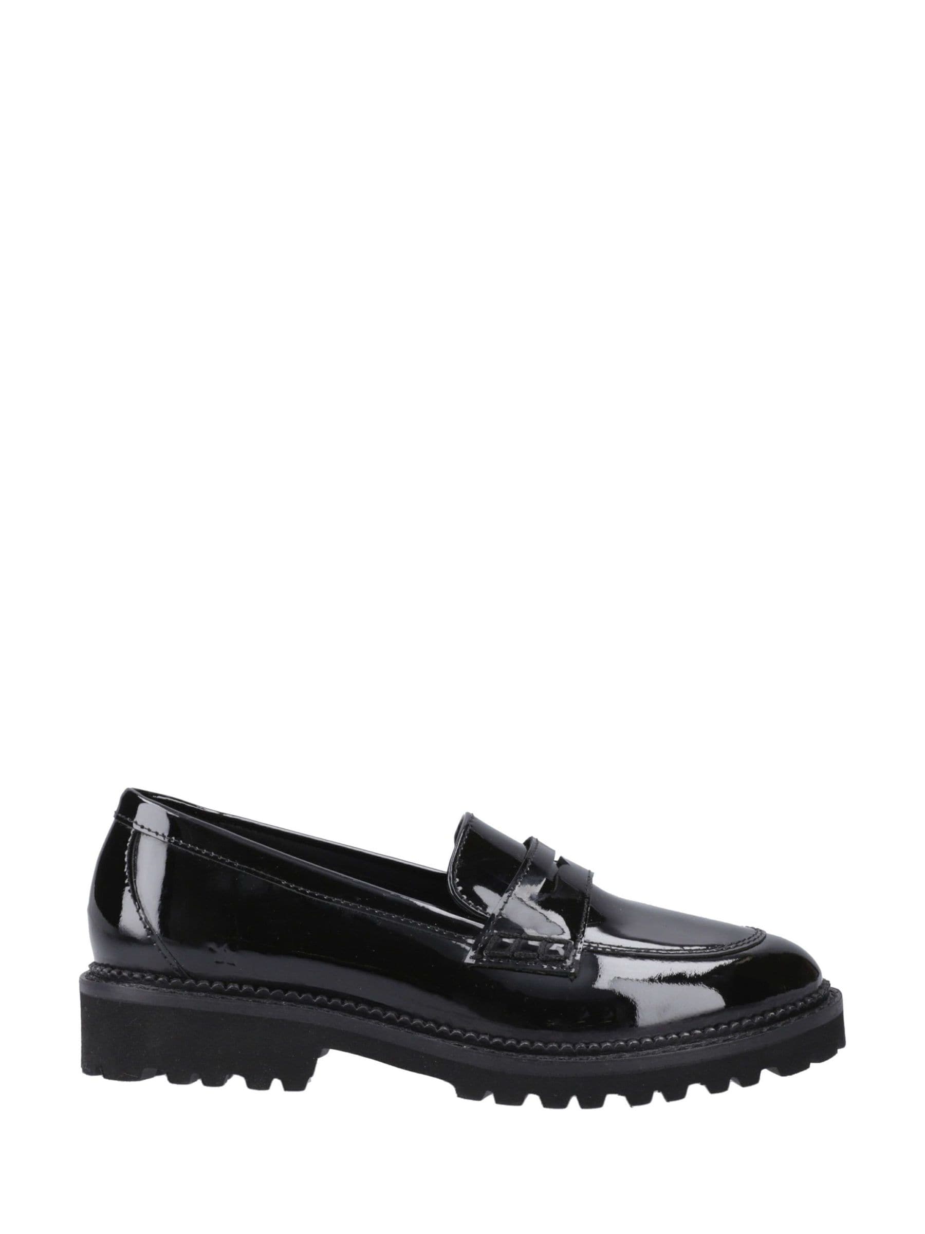 Hush Puppies Women's Black Junior Grazia Patent School Loafers