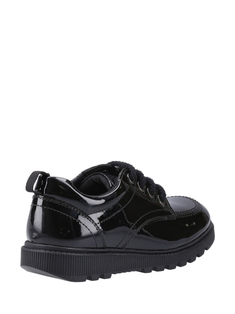 Hush Puppies Black Keeley Lace Up Patent Senior Shoes - Image 2 of 3