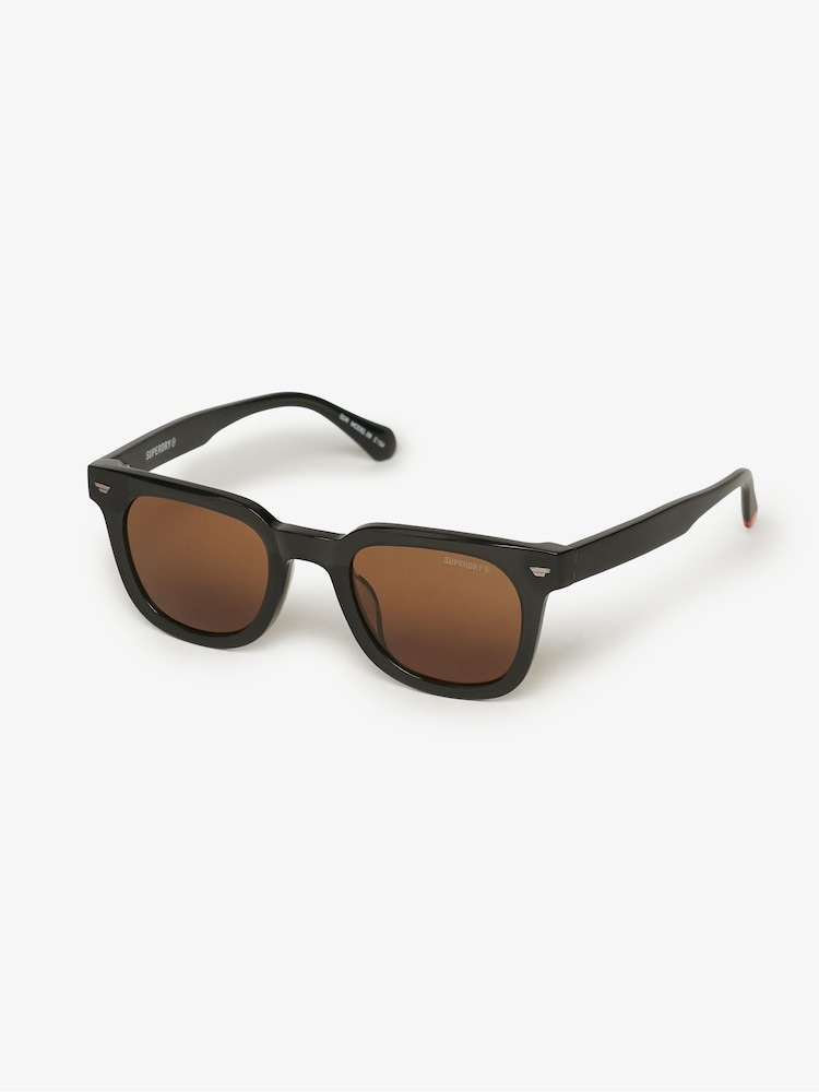 Superdry Black Retro Square Sunglasses - Image 1 of 2