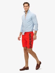 Красный - Superdry Classic 19 Inch Logo Board Shorts - Изображение 5 из 8
