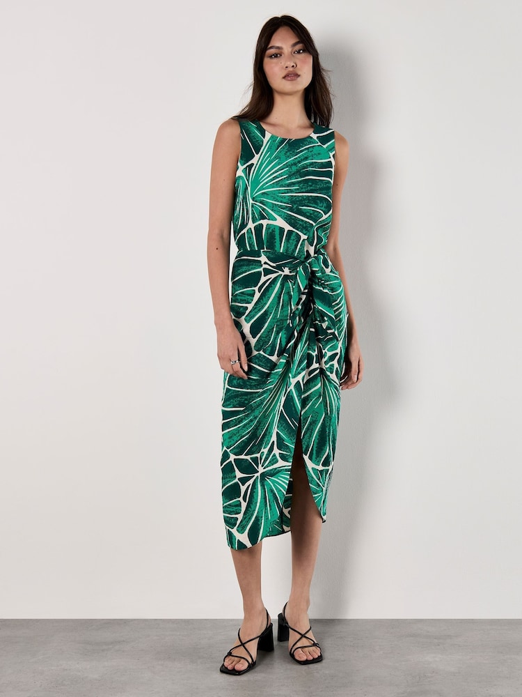 Apricot Green Oversized Cockle Wrap Tie Skirt - Image 4 of 4