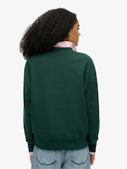 Superdry Green Suika Embroidered Loose Crew 100% Cotton Sweatshirt - Image 2 of 5
