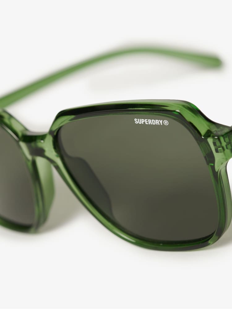 Superdry Green Oversized Square Sunglasses - Image 2 of 3 Superdry Green Oversized Square Sunglasses - Image 2 of 3