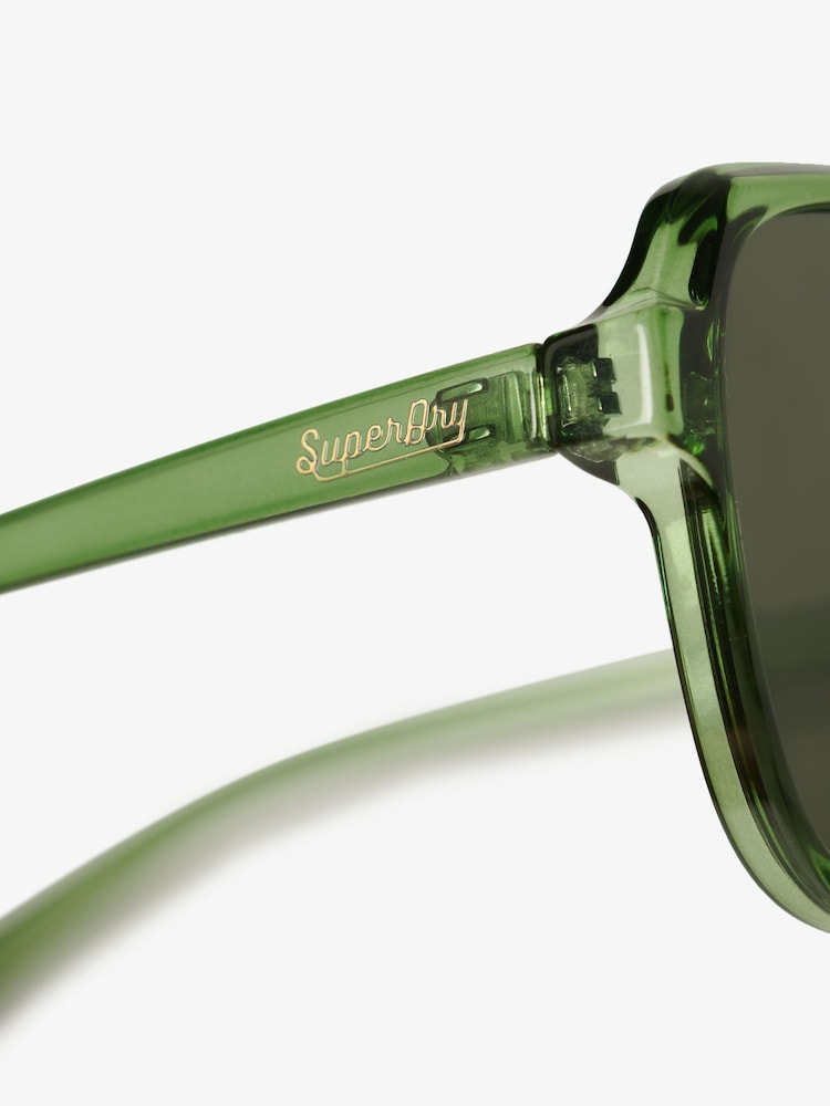 Superdry Green Oversized Square Sunglasses - Image 3 of 3 Superdry Green Oversized Square Sunglasses - Image 3 of 3