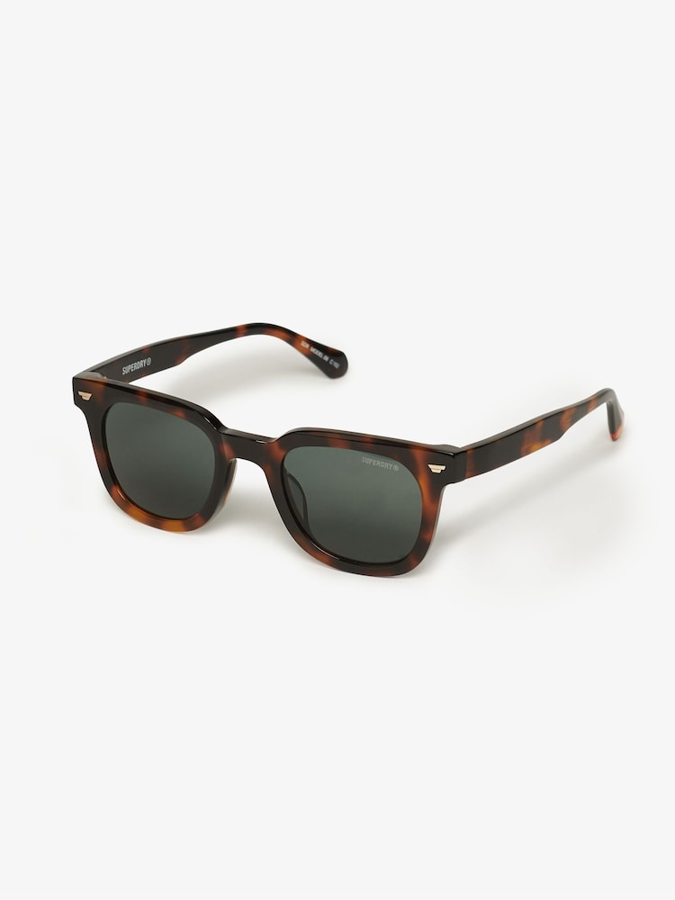 Superdry Brown Retro Square Sunglasses - Image 1 of 3