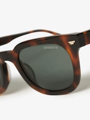 Superdry Brown Retro Square Sunglasses - Image 2 of 3