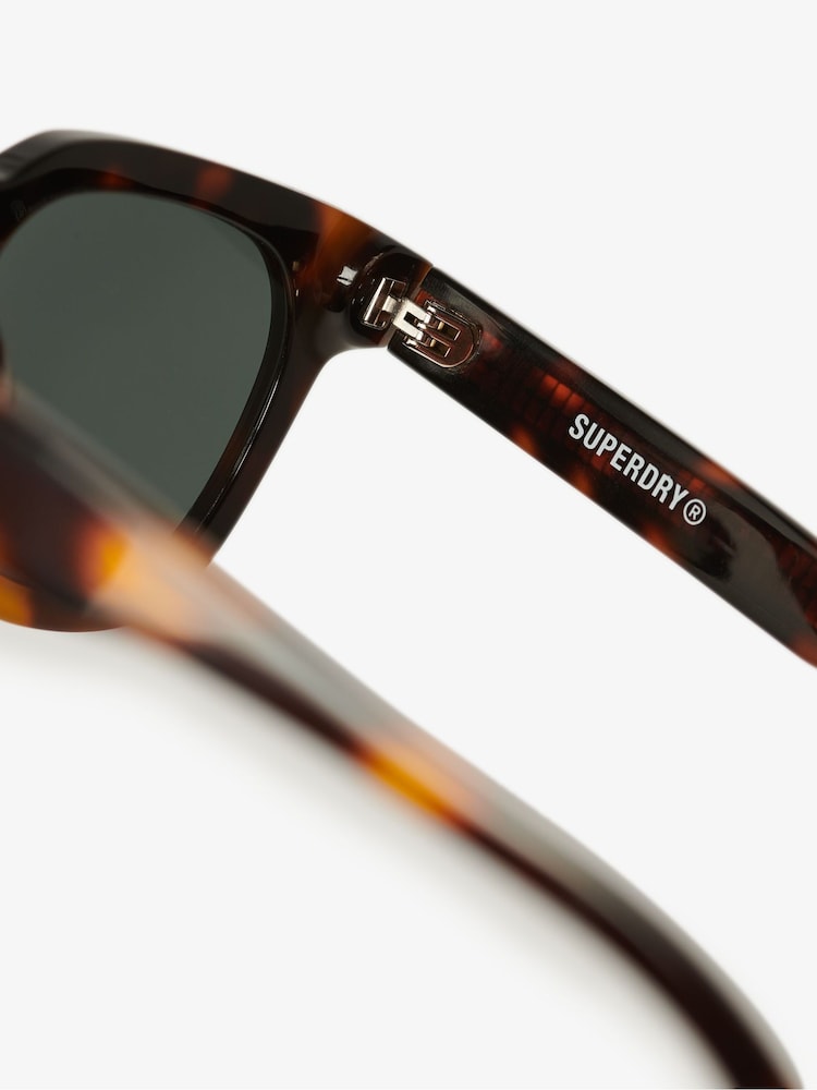 Superdry Brown Retro Square Sunglasses - Image 3 of 3
