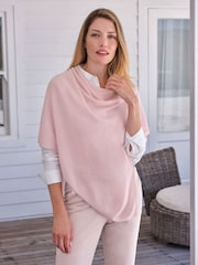 Pure Collection Pink Gassato Loose Fitting Cashmere Poncho - Bild 1 von 3